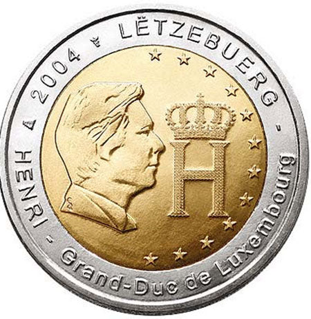 Λουξεμβούργο 2€ Μεγάλος Δούκας Ερρίκος 2004